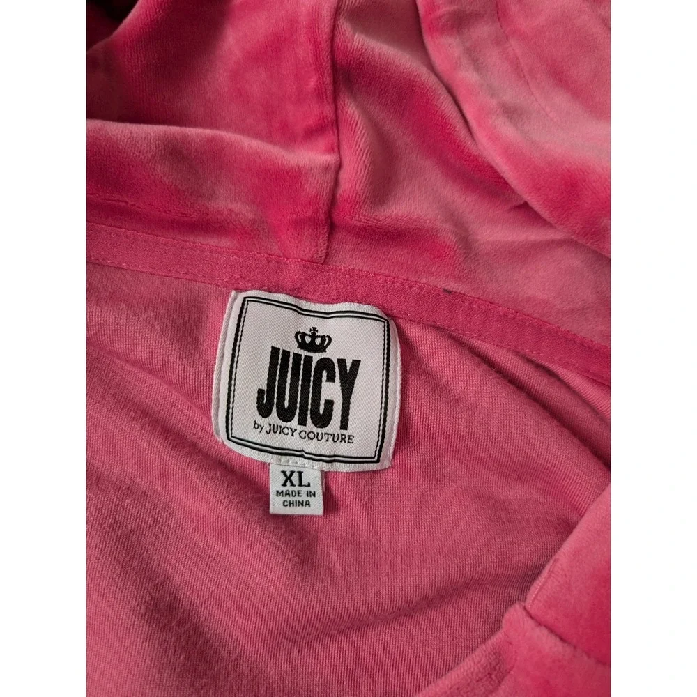 Juicy by Juicy Couture Hot Pink Velour Tracksuit Hoodie Joggers Set XL - Picture 7 of 7